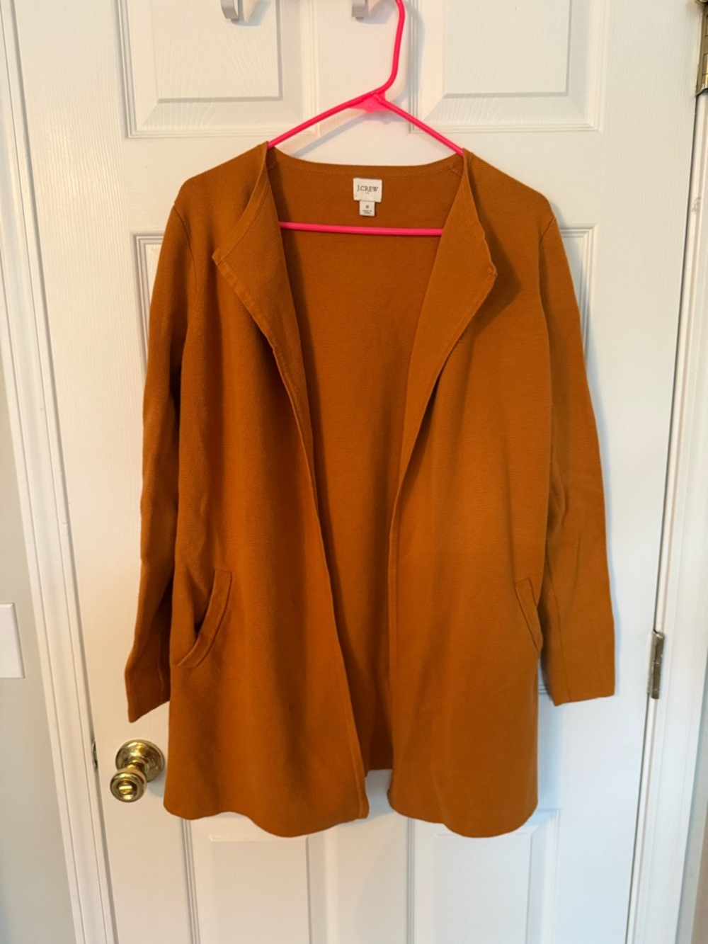 J. Crew Open-Front Cardigan in Rust